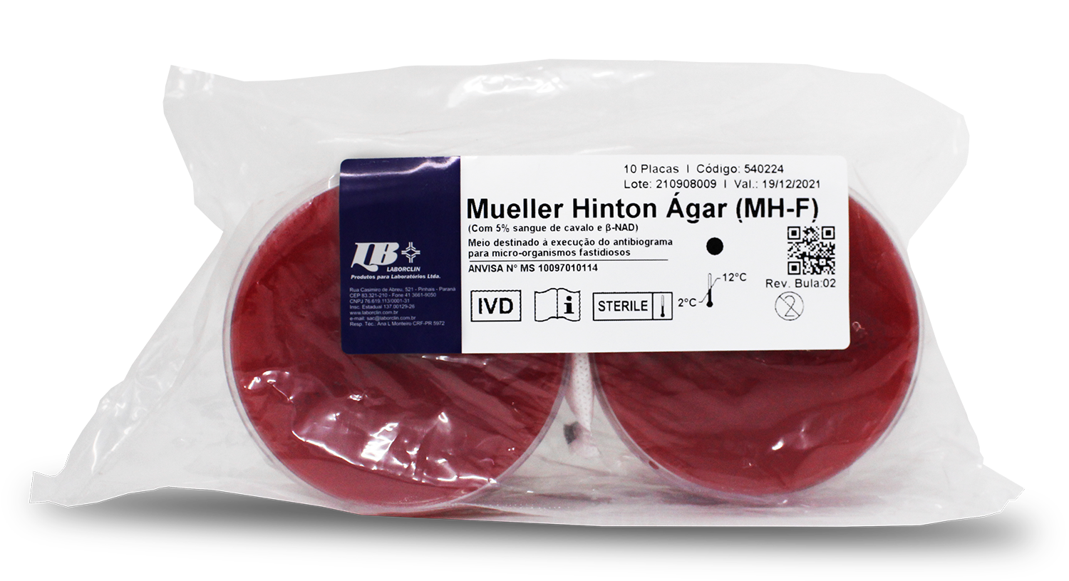 540224 - MUELLER HINTON SANGUE AGAR